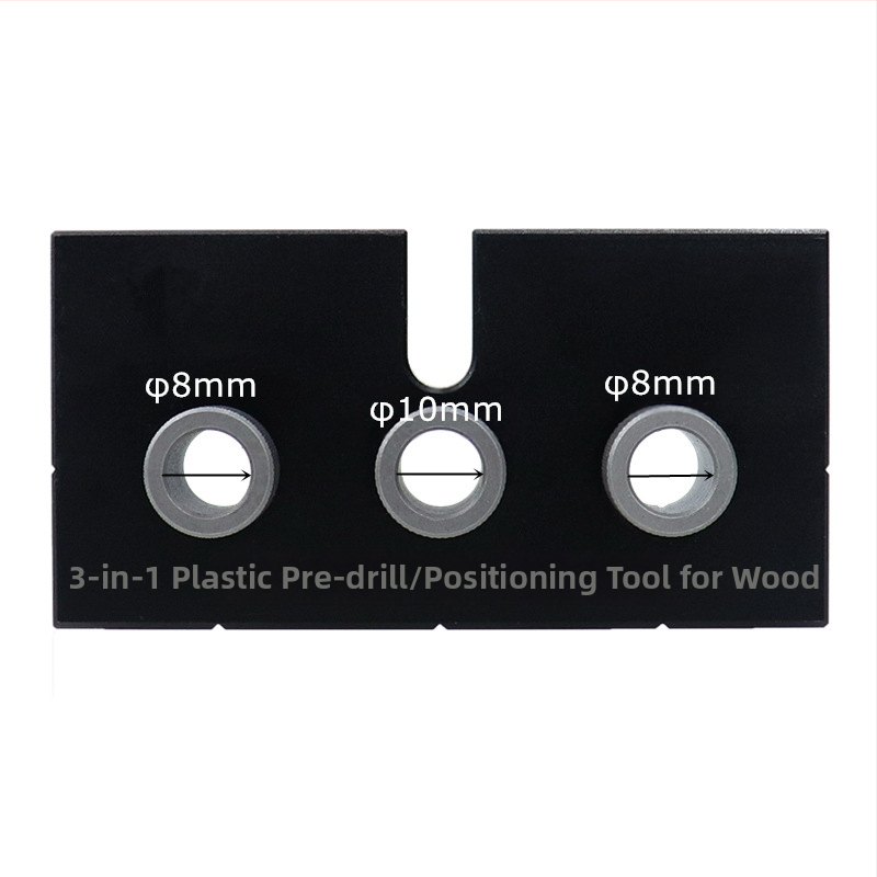 Дървообработващ локатор за отвори три в едно: прави отвори и кръгли дюбели, пробивач за мебели | алуминий 6061, 0.8 кг