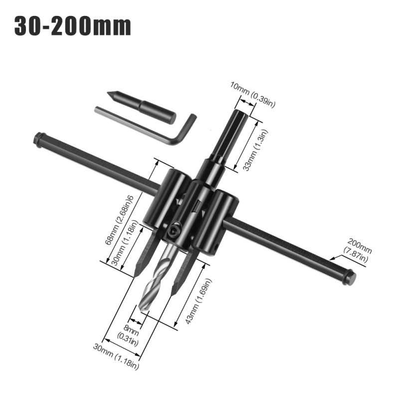 Регулируем инструмент за пробиване на отвори за дървообработване, самолетоподобен дизайн, интегриран таванен пробивател – Hibiscus Jincheng