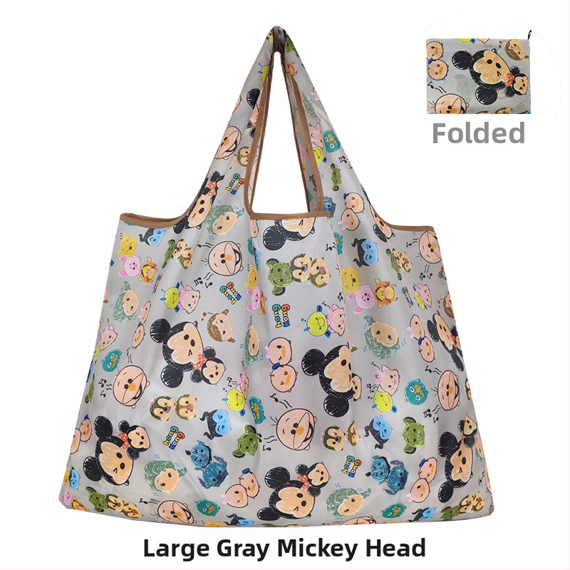 Τσάντα tote με καρτούν — επαναχρησιμοποιήσιμη περιβαλλοντική τσάντα αγορών, μεταξοτυπία, προσαρμόσιμη