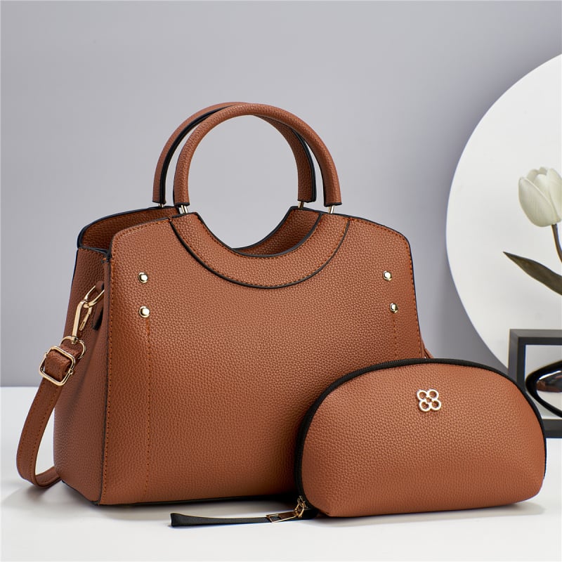 Geantă de damă cu capacitate mare, material PU, stil mamă-copil, formă orizontală pătrată, închidere cu fermoar, buzunare interioare: buzunar cu fermoar și buzunar pentru telefon