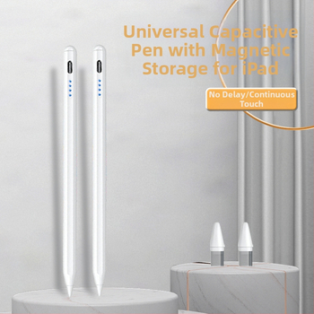 Kapacitív stylus toll iPadhez és tabletekhez mágneses rögzítéssel, fém tokkal, univerzális minden egyben dizájn