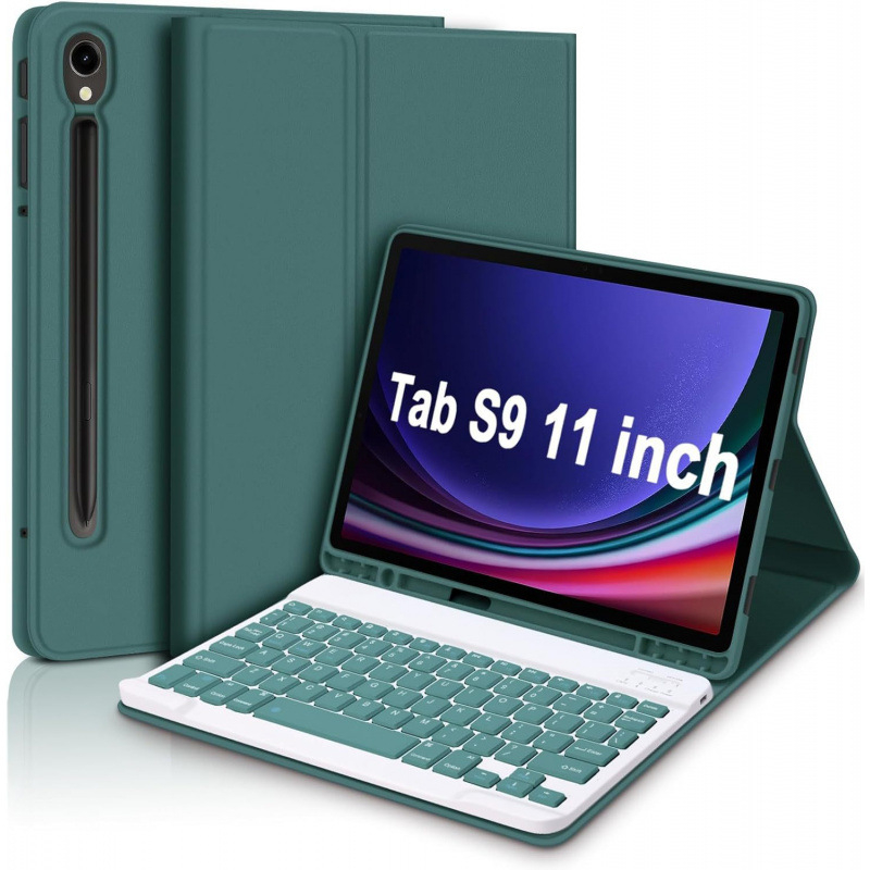 Carcasa de protecție pentru tabletă Samsung A9/A8 cu tastatură Bluetooth detașabilă S9FE și mouse S6 Lite (TPU, husă din piele, suport, anti-uzură, anti-cadere)