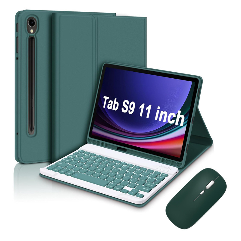 Carcasa de protecție pentru tabletă Samsung A9/A8 cu tastatură Bluetooth detașabilă S9FE și mouse S6 Lite (TPU, husă din piele, suport, anti-uzură, anti-cadere)