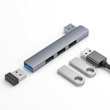 USB HUB τεσσάρων θυρών με USB-C 7 cm καλώδιο — USB 3.1, 5 Gbps, τροφοδοτούμενο μέσω θύρας (RS34AR)
