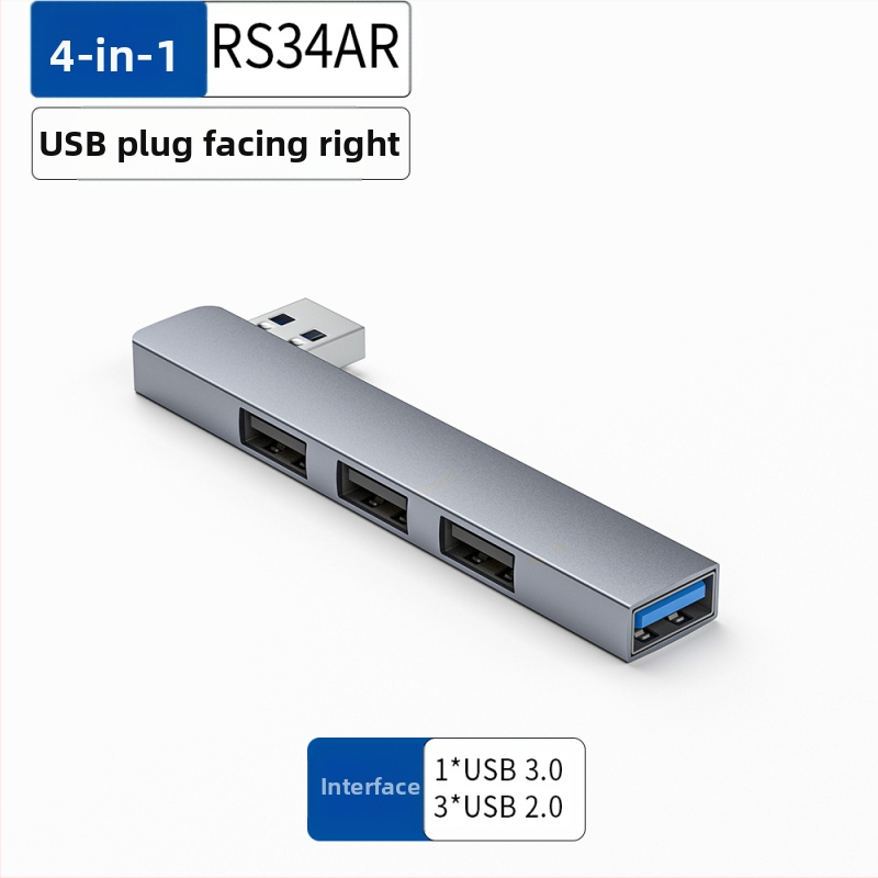 USB HUB τεσσάρων θυρών με USB-C 7 cm καλώδιο — USB 3.1, 5 Gbps, τροφοδοτούμενο μέσω θύρας (RS34AR)