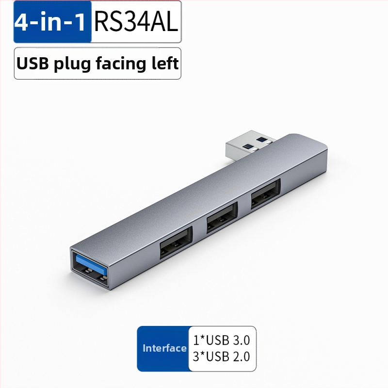 USB HUB τεσσάρων θυρών με USB-C 7 cm καλώδιο — USB 3.1, 5 Gbps, τροφοδοτούμενο μέσω θύρας (RS34AR)