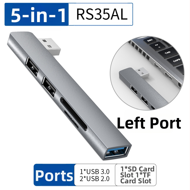USB HUB τεσσάρων θυρών με USB-C 7 cm καλώδιο — USB 3.1, 5 Gbps, τροφοδοτούμενο μέσω θύρας (RS34AR)