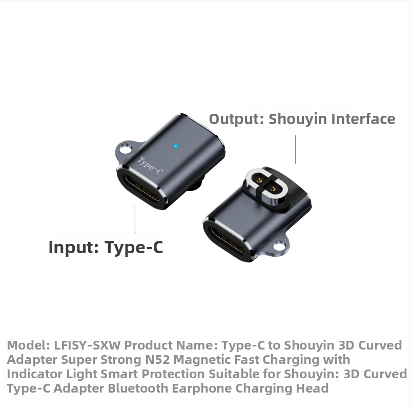 Maginis įkrovimo laidas kaulų laidumo Bluetooth ausinėms (USB-A/ USB-C sąsaja; Suderinama su Shaoyin AS800/S803/S810; Modelis Bsw-AS800; Prekė Besivo/Baisiwo)