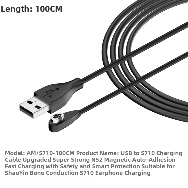 Maginis įkrovimo laidas kaulų laidumo Bluetooth ausinėms (USB-A/ USB-C sąsaja; Suderinama su Shaoyin AS800/S803/S810; Modelis Bsw-AS800; Prekė Besivo/Baisiwo)