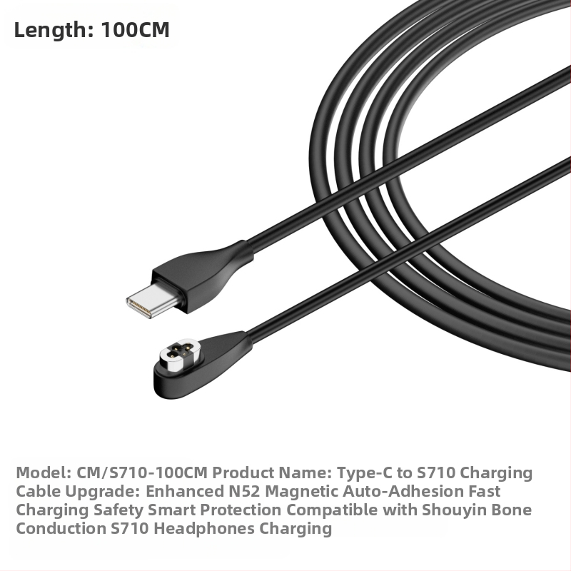 Maginis įkrovimo laidas kaulų laidumo Bluetooth ausinėms (USB-A/ USB-C sąsaja; Suderinama su Shaoyin AS800/S803/S810; Modelis Bsw-AS800; Prekė Besivo/Baisiwo)