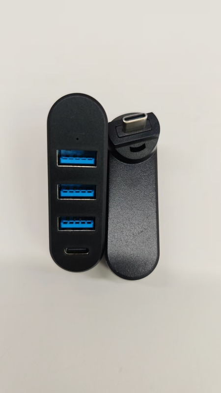 Αυτοκίνηση USB 3.0 hub με περιστροφή 180°, 5 Gbps, εξωτερική τροφοδοσία, έως 4 θύρες