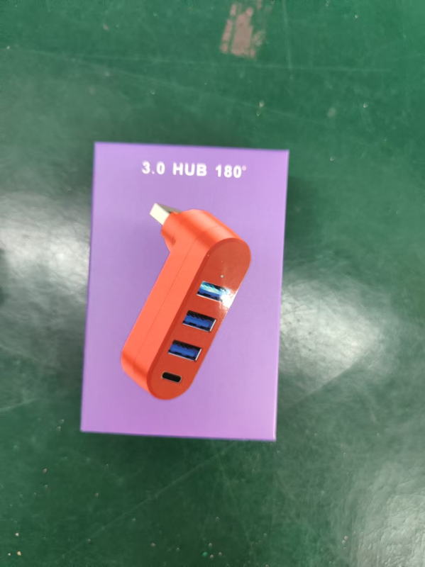 Αυτοκίνηση USB 3.0 hub με περιστροφή 180°, 5 Gbps, εξωτερική τροφοδοσία, έως 4 θύρες