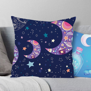 Плюшен калъф за възглавница със звездна карта и луна, печатано лого, пълнеж от PP памук 71–80%, персонализиране налично, стил лукс