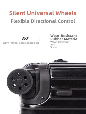 Αποσκευές από κράμα αλουμινίου-μαγνησίου με TSA συνδυαστικό κλείδωμα, κυκλικοί τροχοί, επένδυση πολυεστέρα, unisex