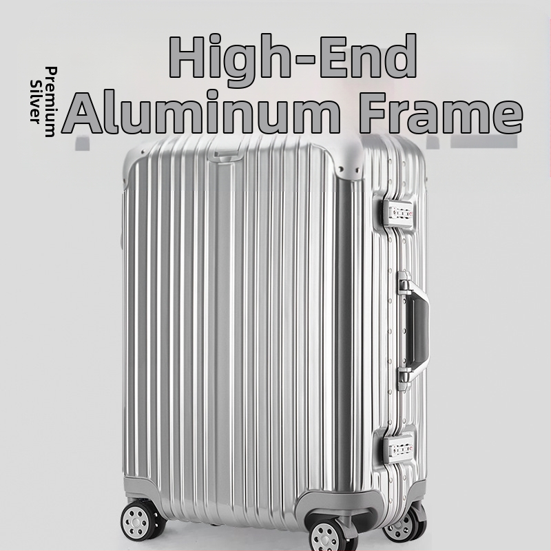 Куфар за пътуване от алуминиево-магнезиева сплав с TSA комбинационно заключване, универсални колела, полиестерна подплата, унисекс