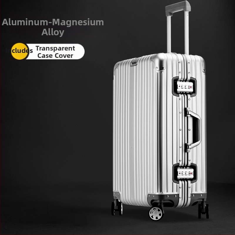 Куфар за пътуване от алуминиево-магнезиева сплав с TSA комбинационно заключване, универсални колела, полиестерна подплата, унисекс