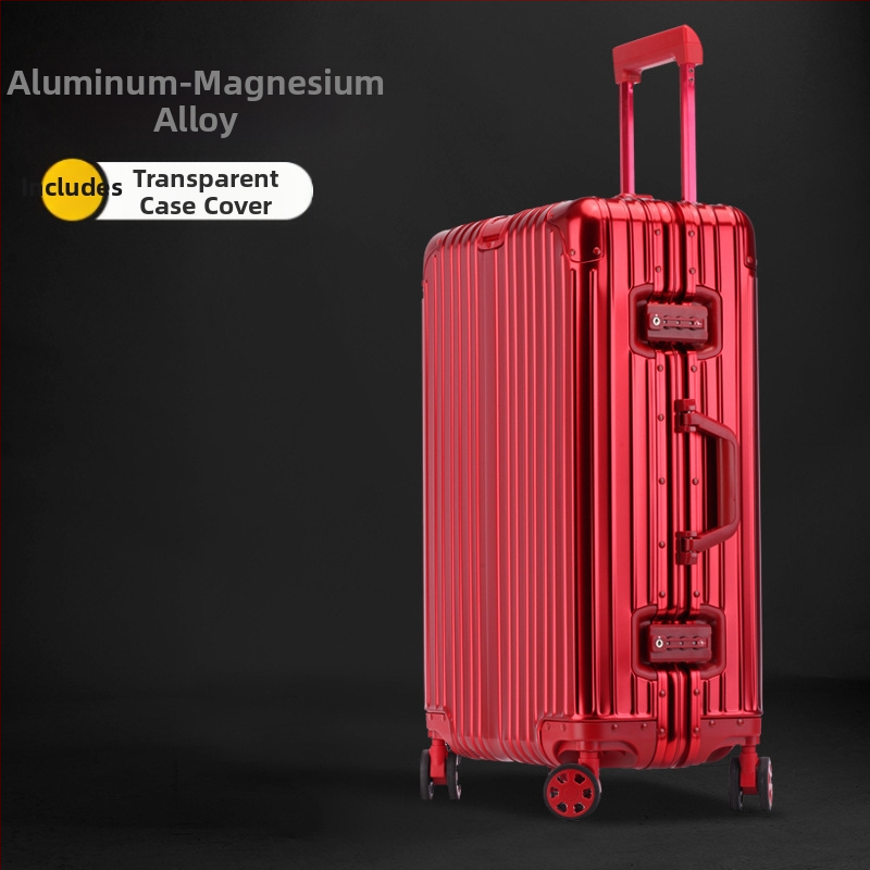 Куфар за пътуване от алуминиево-магнезиева сплав с TSA комбинационно заключване, универсални колела, полиестерна подплата, унисекс