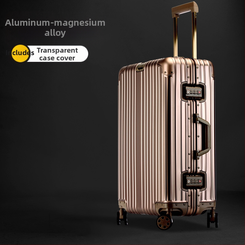 Куфар за пътуване от алуминиево-магнезиева сплав с TSA комбинационно заключване, универсални колела, полиестерна подплата, унисекс
