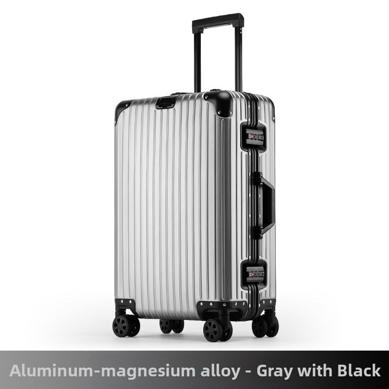 Куфар за пътуване от алуминиево-магнезиева сплав с TSA комбинационно заключване, универсални колела, полиестерна подплата, унисекс