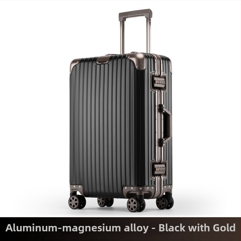 Куфар за пътуване от алуминиево-магнезиева сплав с TSA комбинационно заключване, универсални колела, полиестерна подплата, унисекс