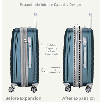Eston 8342/03 βαλίτσα ταξιδιού, ABS-PC υλικό, κλείσιμο με φερμουάρ, επεκτάσιμη, αδιάβροχη, αντικλοπής, με τροχούς για όλες τις κατευθύνσεις