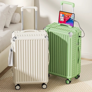 Βαλίτσα ταξιδιού με 360° ρόδες, άνοιγμα με φερμουάρ, πολυεστερικό περίβλημα, επένδυση ABS+PC και επεκτάσιμο σχέδιο