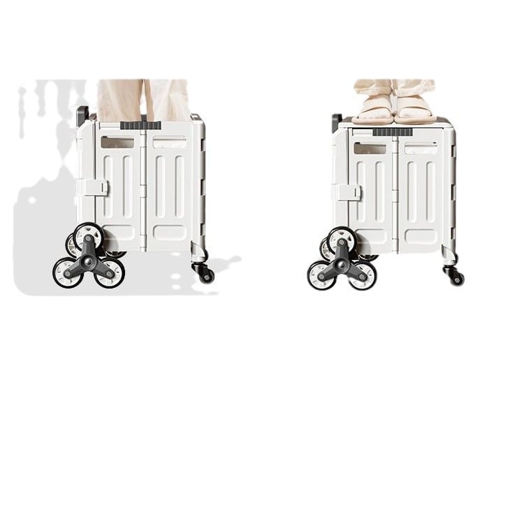 YAJI αναδιπλούμενο τετράτροχο καρότσι αγορών, πλαστικό, φορητό και ελαφρύ