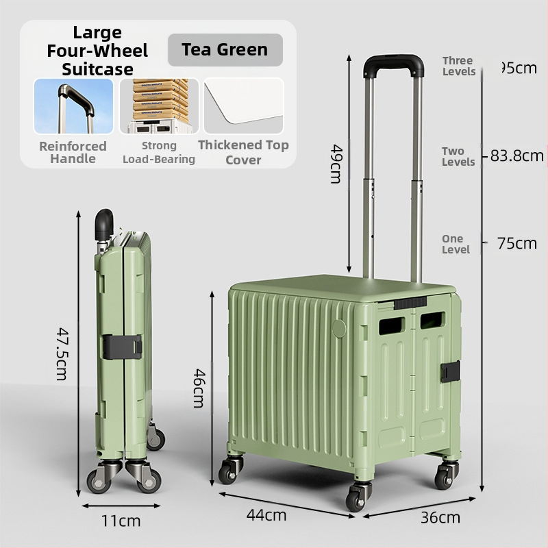 YAJI αναδιπλούμενο τετράτροχο καρότσι αγορών, πλαστικό, φορητό και ελαφρύ