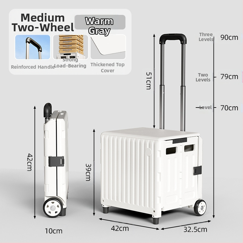 YAJI αναδιπλούμενο τετράτροχο καρότσι αγορών, πλαστικό, φορητό και ελαφρύ