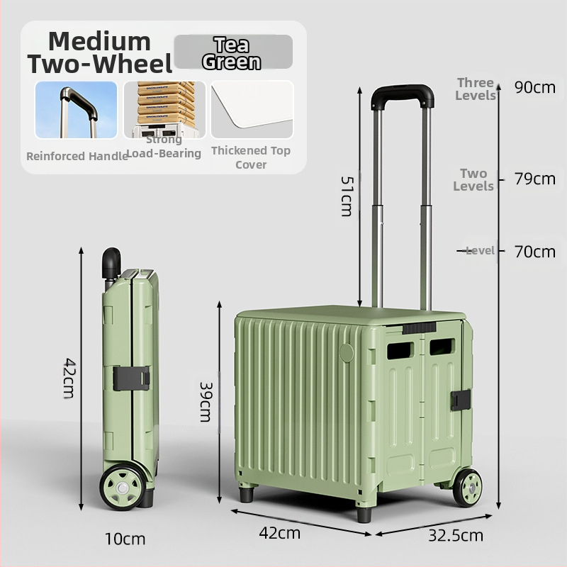 YAJI αναδιπλούμενο τετράτροχο καρότσι αγορών, πλαστικό, φορητό και ελαφρύ