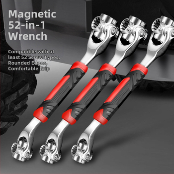 Socket kulcs készlet crom-vanádium acélból, fényes króm felülettel, 52 az 1-ben és 48 az 1-ben multifunkcionális eszközök, tömege 450 g