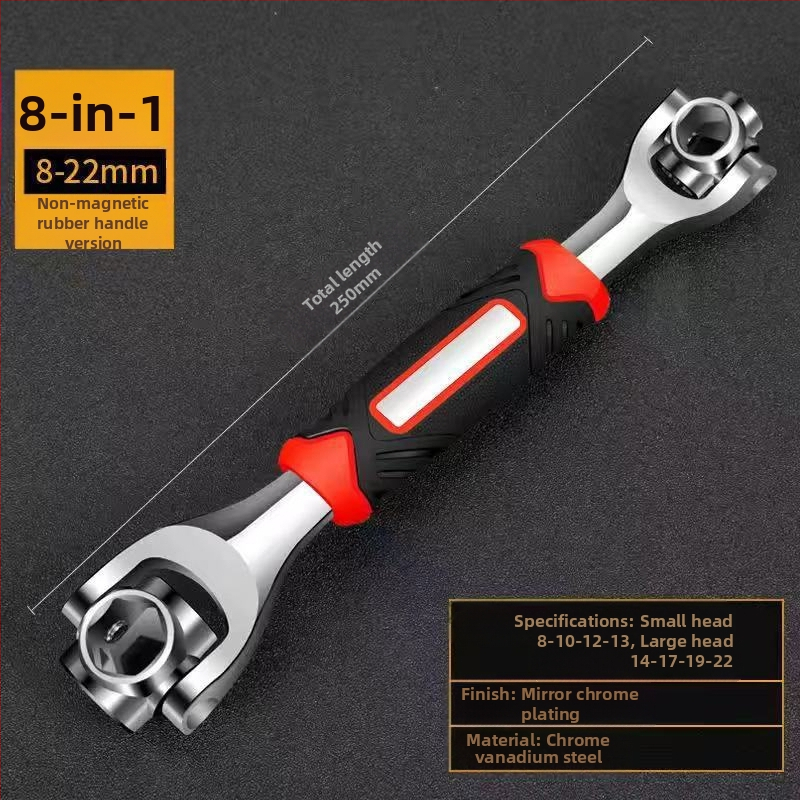 Socket kulcs készlet crom-vanádium acélból, fényes króm felülettel, 52 az 1-ben és 48 az 1-ben multifunkcionális eszközök, tömege 450 g