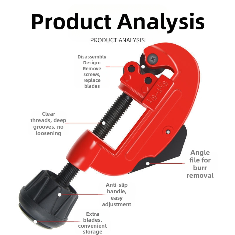 Ръчен резач за тръби от неръждаема стомана, въртящ се резач за метални тръби, инструмент за бързо рязане