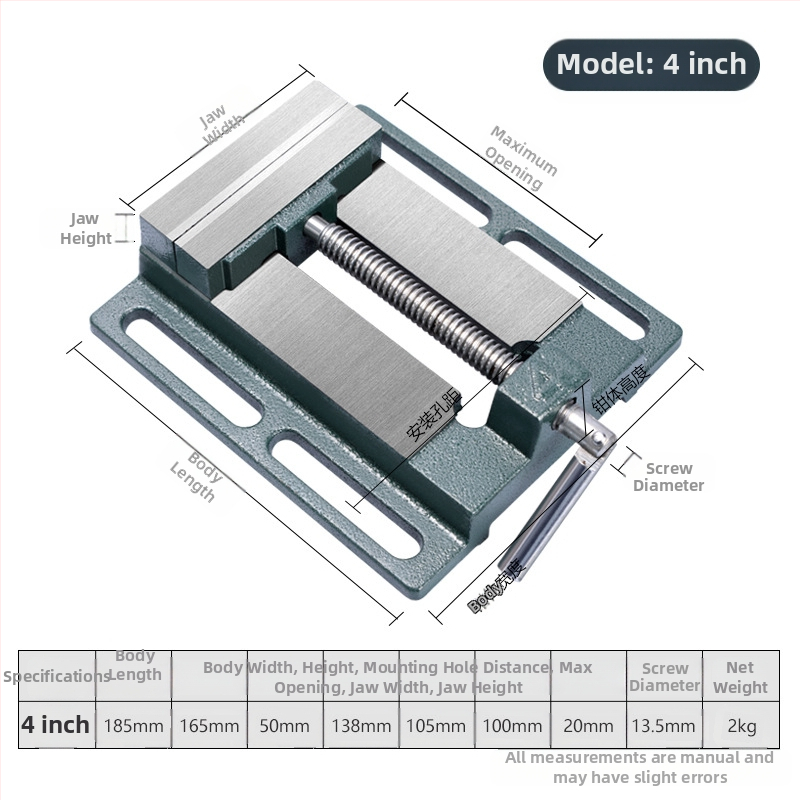 MYTEC/Meike αντιμαγνητικό, αμερικανικού στιλ, με επίπεδες σιαγόνες – bench vise με εξάρτημα διάτρησης για ακριβή οικιακή εργασία