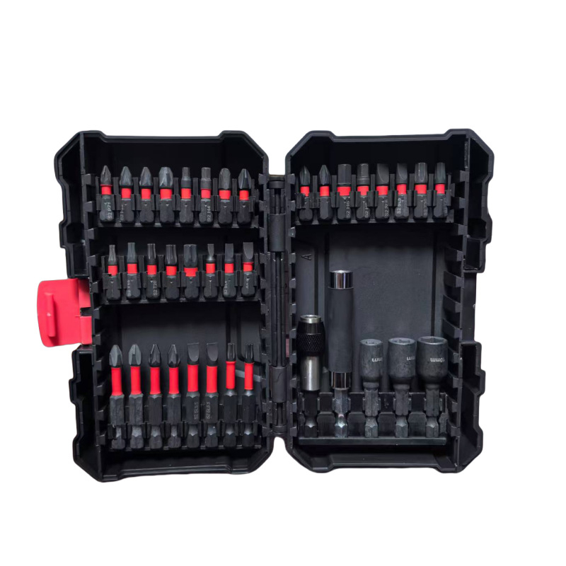 Σετ bit κατσαβιδιού - Υλικό S2, 32 τεμάχια, περιλαμβάνει επίπεδο, σταυρό, Pozidriv, εξάγωνο, ασφαλισμένο Torx, άξονας γρήγορης απόσπασης