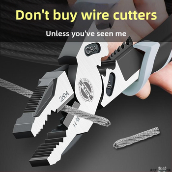 Pramoninės klasės žnyplės elektrikams, daugiafunkcinės su ilgu nosimi