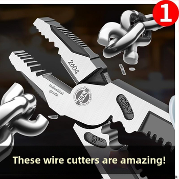 Pramoninės klasės žnyplės elektrikams, daugiafunkcinės su ilgu nosimi