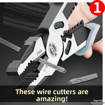 Pramoninės klasės žnyplės elektrikams, daugiafunkcinės su ilgu nosimi