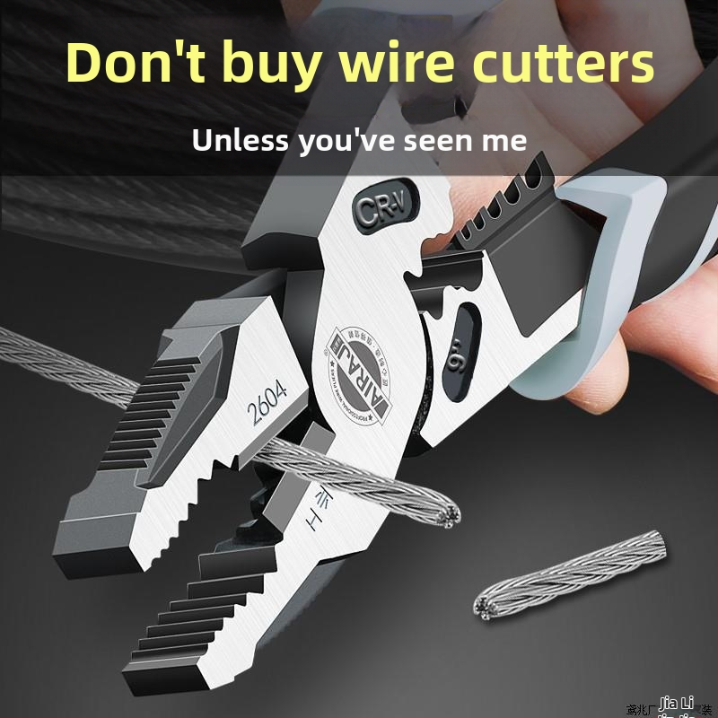 Pramoninės klasės žnyplės elektrikams, daugiafunkcinės su ilgu nosimi