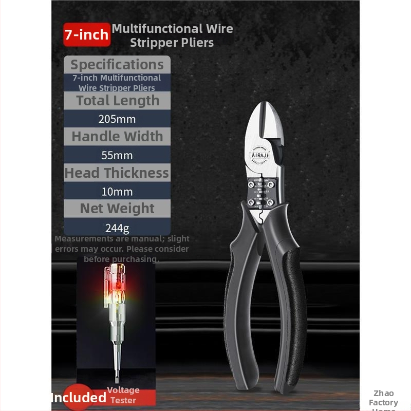 Pramoninės klasės žnyplės elektrikams, daugiafunkcinės su ilgu nosimi