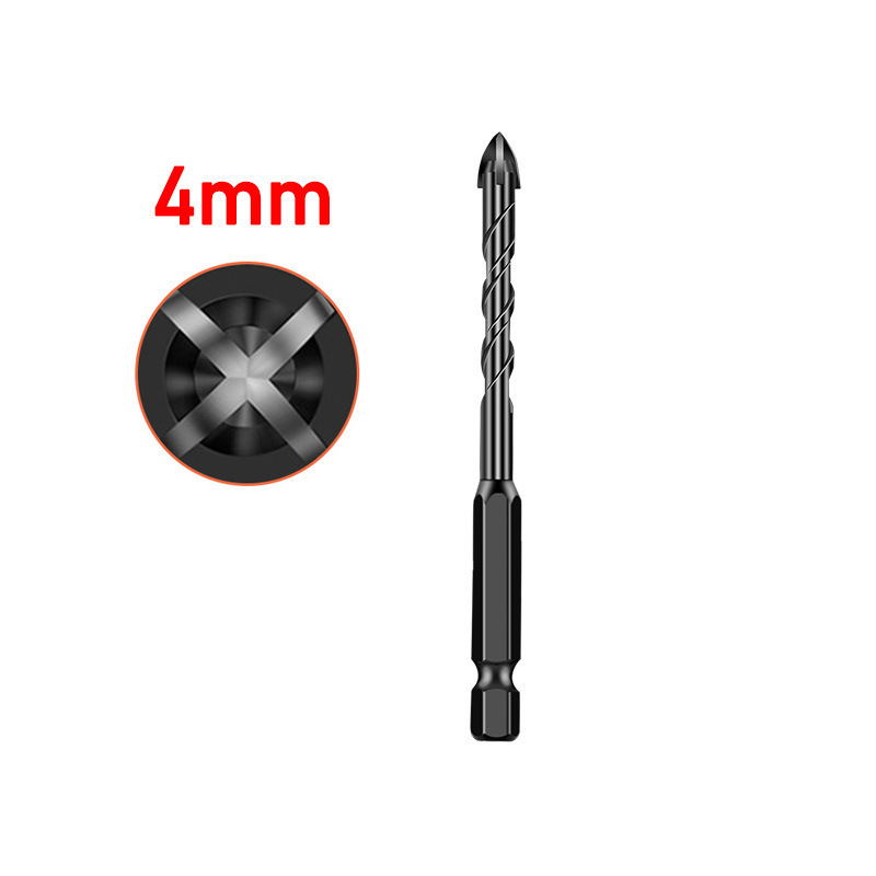 Σετ τρυπανιών με τετραπλεύρη σταυροειδή κεφαλή για σκυρόδεμα, κεραμικά, γυαλί και κεραμική, εξάγωνος άξονας