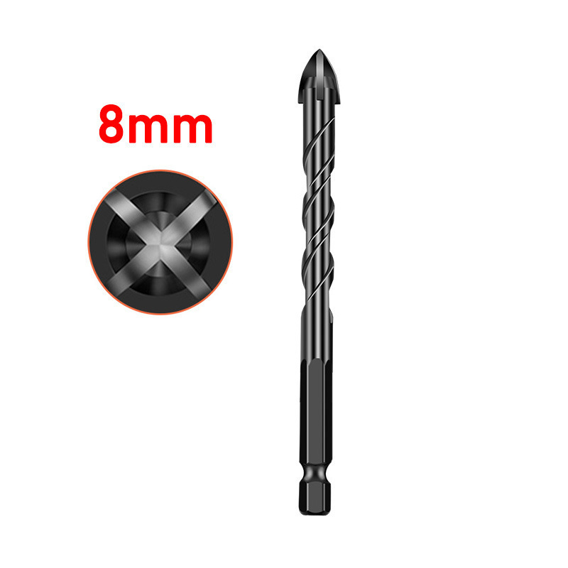 Σετ τρυπανιών με τετραπλεύρη σταυροειδή κεφαλή για σκυρόδεμα, κεραμικά, γυαλί και κεραμική, εξάγωνος άξονας