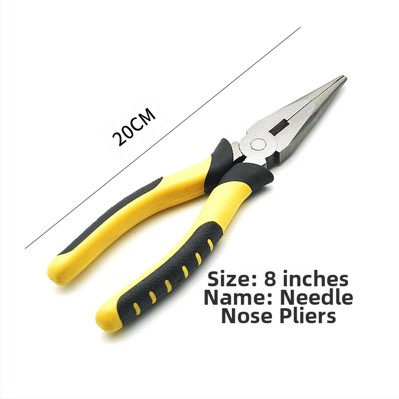 Pramonės lygio replės rinkinys: adatos nosies replės, kampinės replės, aukšta kietumas; svoris 0,7, pjovimo skersmuo 4, žandikaulių ilgis 85, forma: aštrus nasas