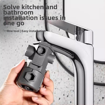 Kraano aeratoriaus demontavimo įrankis — universalus raktas virtuvei ir praustuvei, ABS medžiaga, prekės ženklas Mubin, modelis 101731114202, stilius Modernus paprastumas.