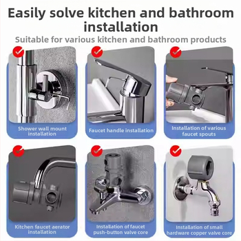 Kraano aeratoriaus demontavimo įrankis — universalus raktas virtuvei ir praustuvei, ABS medžiaga, prekės ženklas Mubin, modelis 101731114202, stilius Modernus paprastumas.