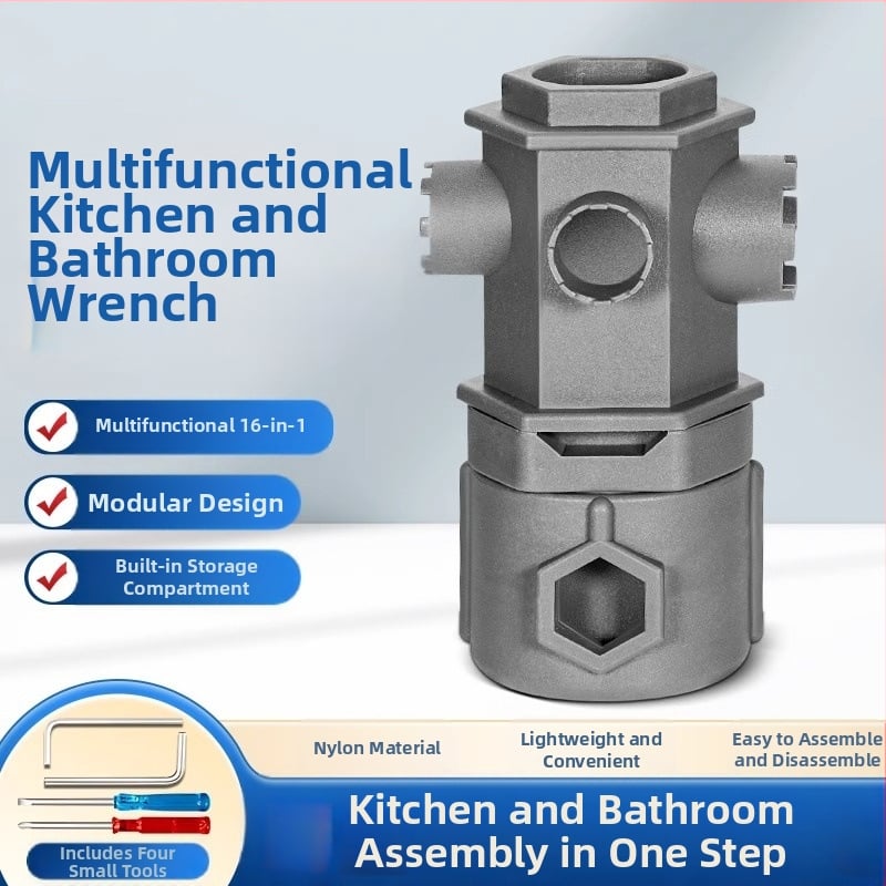 Csaptele aeratorának eltávolító eszköz — univerzális kulcs konyhához és mosdóhoz, ABS anyag, Mubin márka, modell 101731114202, stílus Modern egyszerűség.