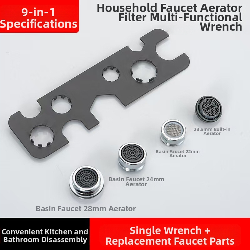 Kraano aeratoriaus demontavimo įrankis — universalus raktas virtuvei ir praustuvei, ABS medžiaga, prekės ženklas Mubin, modelis 101731114202, stilius Modernus paprastumas.