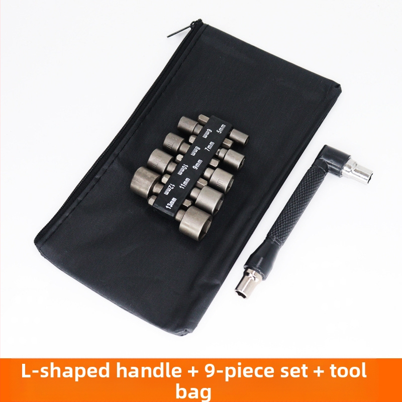 Σετ με εξάγωνο άξονα και κεφαλές υποδοχής για ηλεκτρικό τρυπάνι και κατσαβίδι, χάλυβας άνθρακας, 9/14 τεμάχια, οικιακή χρήση και επισκευές μηχανών