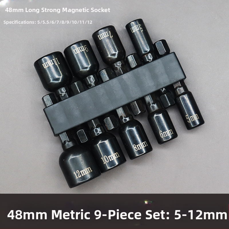 Σετ με εξάγωνο άξονα και κεφαλές υποδοχής για ηλεκτρικό τρυπάνι και κατσαβίδι, χάλυβας άνθρακας, 9/14 τεμάχια, οικιακή χρήση και επισκευές μηχανών