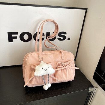 Τσάντα υπό μασχάλη σε στυλ δρόμου, PU υλικό, οριζόντιο τετράγωνο σχήμα, φερμουάρ, εσωτερική θήκη για κινητό